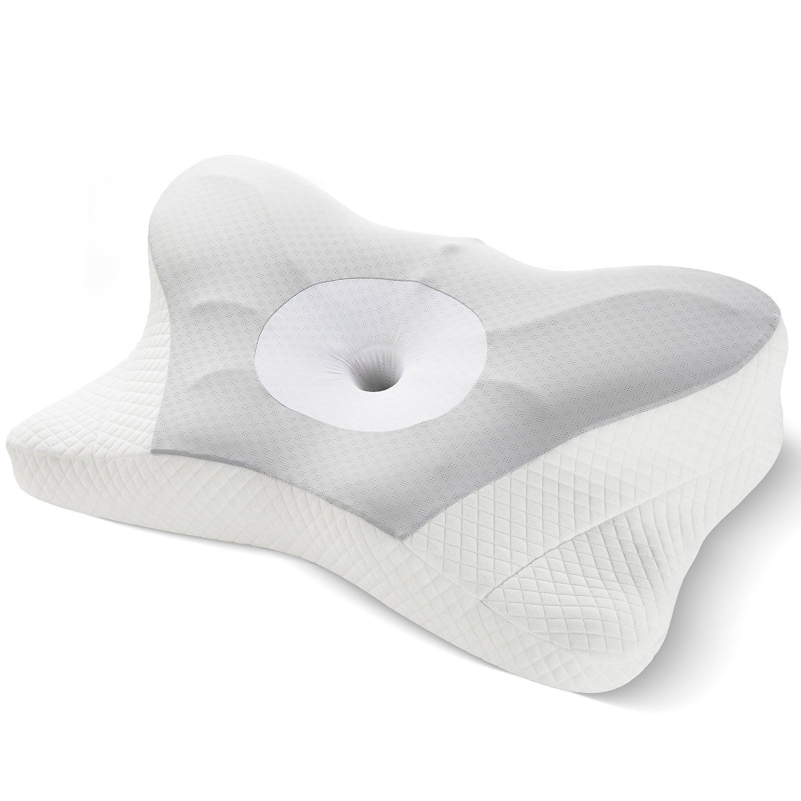 NuchaRest contour memory foam cervical pillow in grey