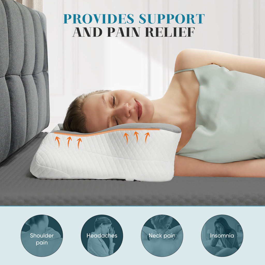 Woman sleeping on her side on the NuchaRest pillow